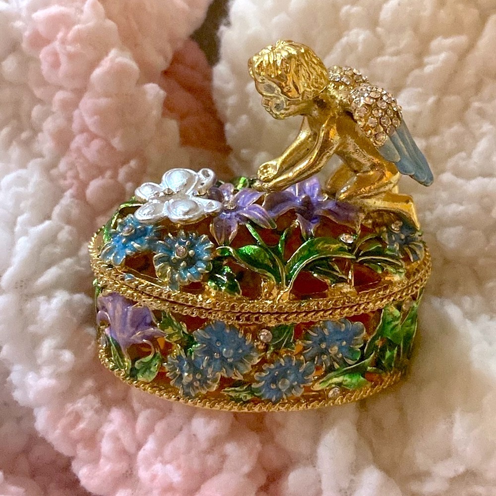 Crystal Angel Trinket Box NWT